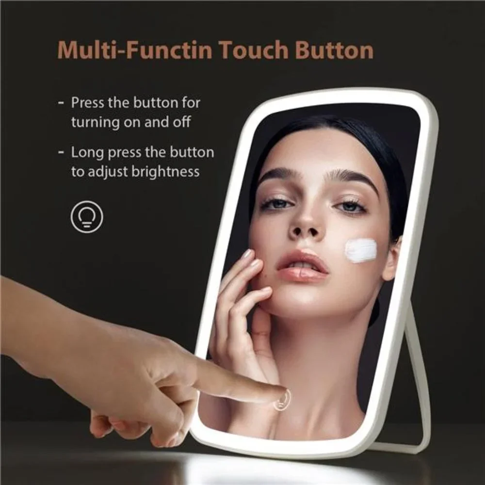 Makeup Mirror Touch Screen Vanity Mirror with LED Brightness Adjustable Portable